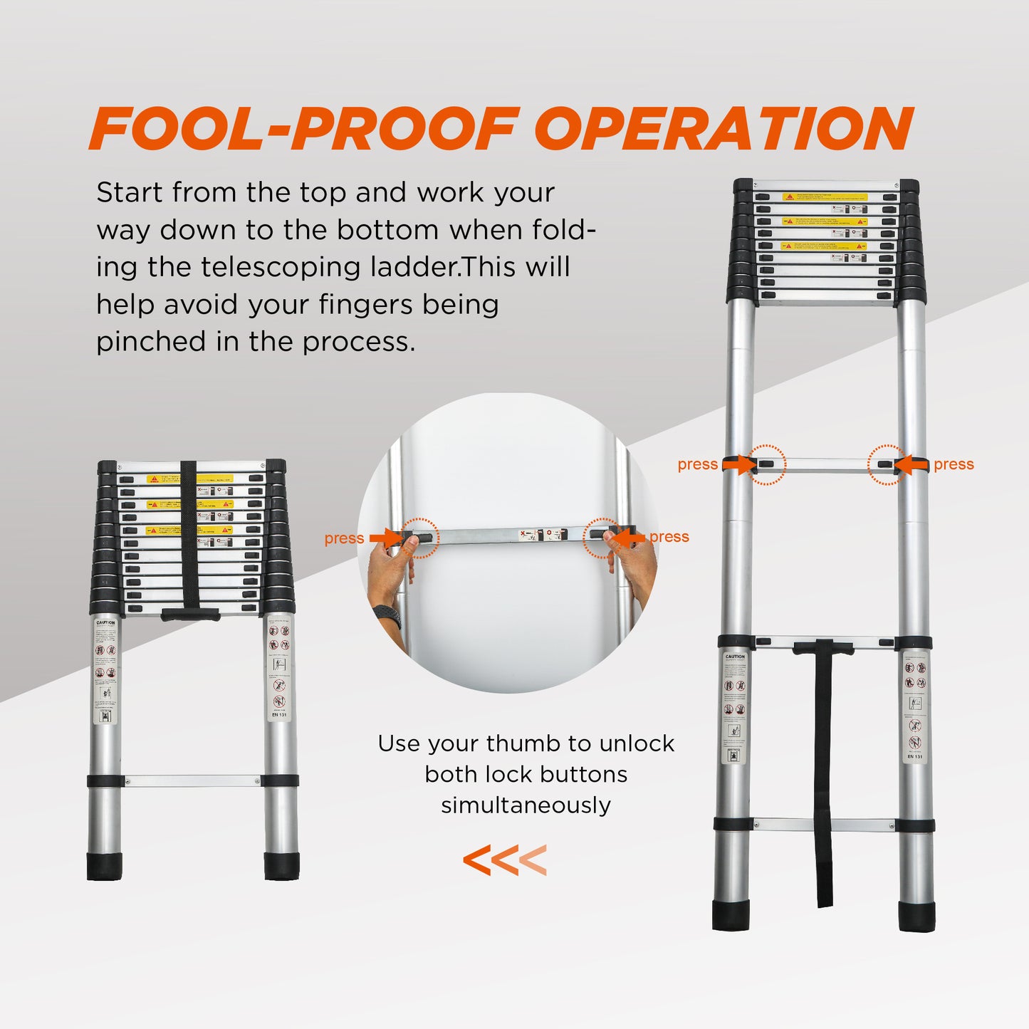 Aluminum Telescoping Ladder For Outdoor Work