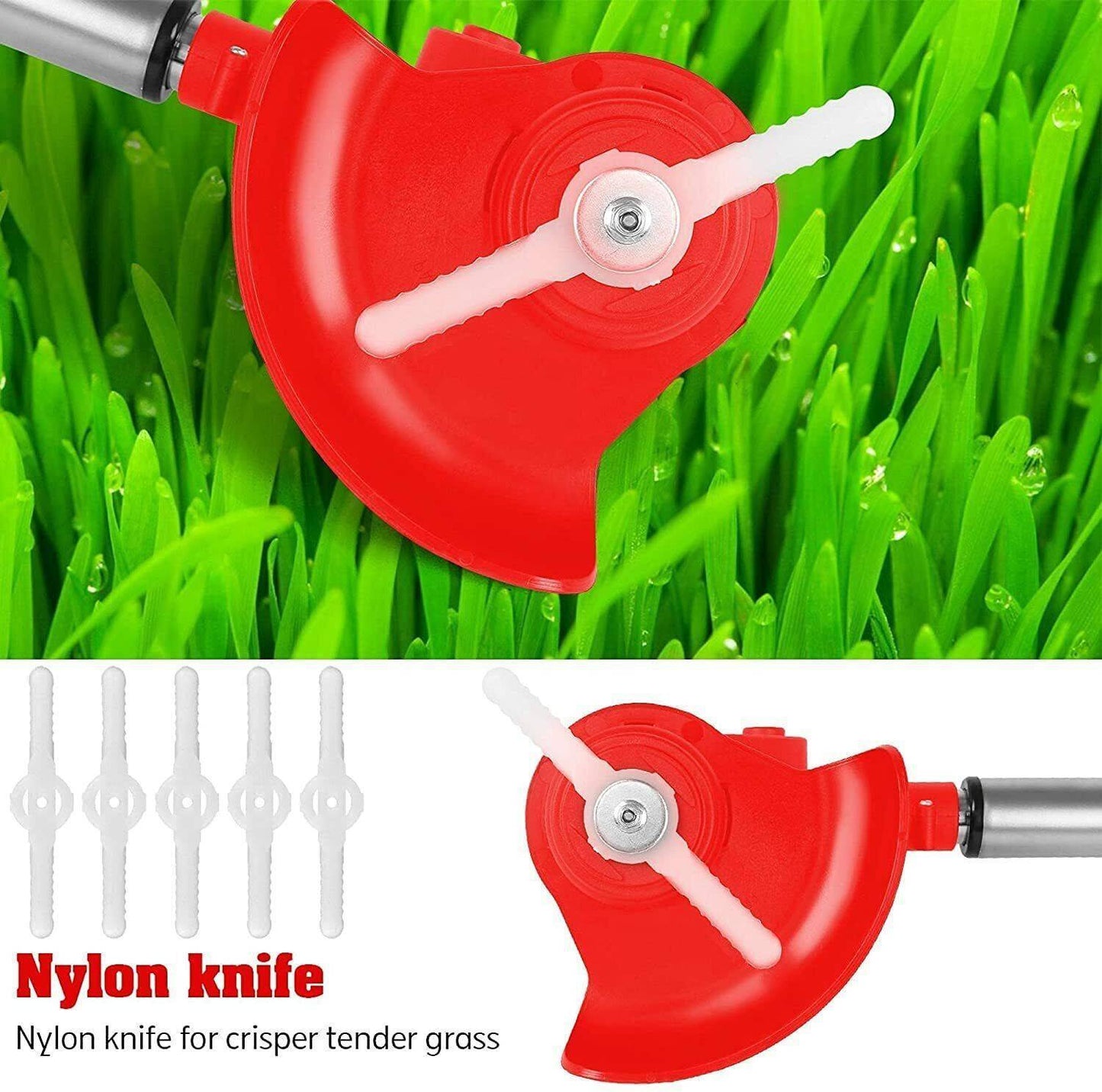 Electric Cordless Lawn Trimmer With 2 Batteries And Charger Brush Cutter Brushcutter Red